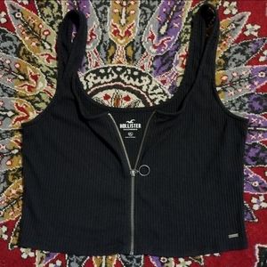 Hollister Zip-Up Cropped Tank Top